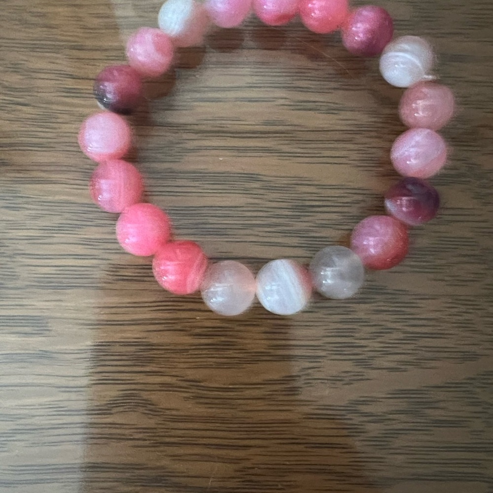 Pink Rose Agate Natural Gemstone 10MM beads
